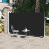 Toldo lateral retrátil para pátio 160x300 cm preto
