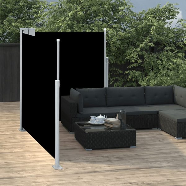 Toldo lateral retrátil 140x600 cm preto - Image 3