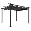 Gazebo de jardim com telhado retrátil 3x3 m antracite - Image 2