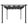 Gazebo de jardim com telhado retrátil 3x3 m antracite - Image 3