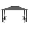 Gazebo com paredes laterais e telhado duplo 3x4 m cor antracite - Image 3