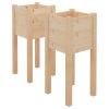Vasos/floreiras de jardim 2 pcs 31x31x70 cm pinho maciço - Image 2