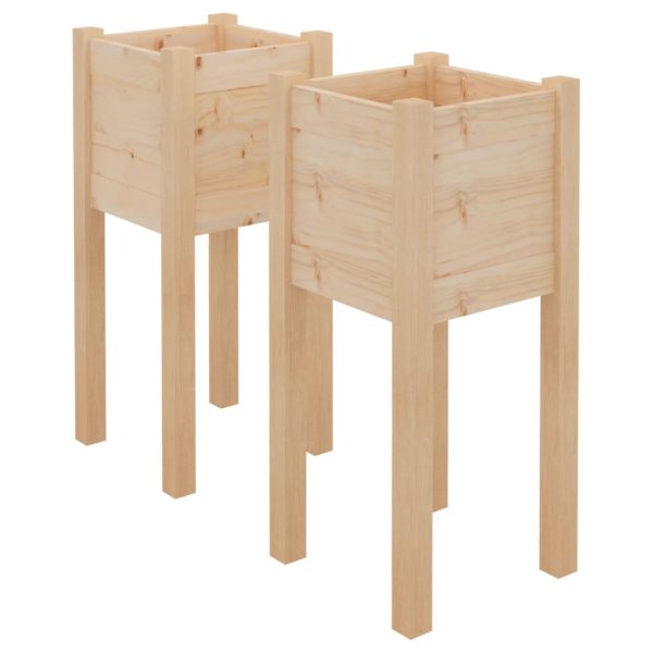 Vasos/floreiras de jardim 2 pcs 31x31x70 cm pinho maciço - Image 2