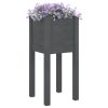 Vaso/floreira de jardim 31x31x70 cm pinho maciço cinzento - Image 3