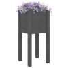 Vasos/floreiras de jardim 2 pcs 31x31x70 cm pinho maciço cinza - Image 3