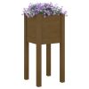 Vaso/floreira de jardim 31x31x70 cm pinho maciço castanho-mel - Image 3