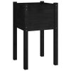 Vaso de jardim 40x40x70 cm madeira de pinho maciça preto - Image 2