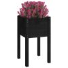 Vaso de jardim 40x40x70 cm madeira de pinho maciça preto - Image 3