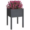 Vaso/floreira de jardim 2 pcs 50x50x70 cm pinho maciço cinzento - Image 3