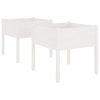 Vaso/floreira de jardim 2 pcs 70x70x70 cm pinho maciço branco - Image 2
