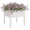 Vaso/floreira de jardim 2 pcs 70x70x70 cm pinho maciço branco - Image 3