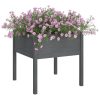 Vaso de jardim 70x70x70 cm madeira de pinho maciça cinzento - Image 3
