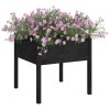 Vaso/floreira de jardim 2 pcs 70x70x70 cm pinho maciço preto - Image 3