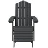 Cadeira de jardim Adirondack com banco de pés PEAD antracite - Image 3