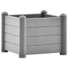 Canteiro elevado para jardim PP 43x43x35 cm cinzento pedra - Image 2
