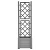 Vaso/floreira de jardim com treliça 43x43x142 cm PP cinza pedra - Image 3