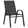 Cadeiras de jardim empilháveis 2 pcs textilene preto - Image 2