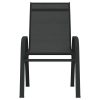 Cadeiras de jardim empilháveis 2 pcs textilene preto - Image 3