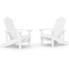 Cadeiras de jardim Adirondack 2 pcs PEAD branco - Image 2