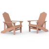 Cadeiras de jardim Adirondack 2 pcs PEAD castanho - Image 2