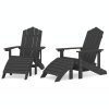 Cadeiras jardim Adirondack c/ apoio de pés 2 pcs PEAD antracite - Image 2