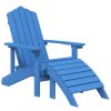 Cadeiras jardim Adirondack c/ apoio de pés 2 pcs PEAD ciano - Image 3