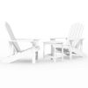 Cadeiras de jardim Adirondack com mesa PEAD branco - Image 2
