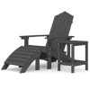 Cadeira jardim Adirondack c/ apoio de pés/mesa PEAD antracite - Image 2