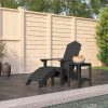 Cadeira jardim Adirondack c/ apoio de pés/mesa PEAD antracite