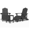 Cadeiras jardim Adirondack c/ apoio de pés/mesa PEAD antracite - Image 2