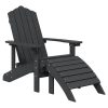 Cadeiras jardim Adirondack c/ apoio de pés/mesa PEAD antracite - Image 3