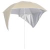 Guarda-sol de praia com paredes laterais 215 cm cor areia
