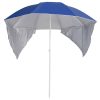 Guarda-sol de praia com paredes laterais 215 cm azul - Image 2