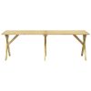Mesa de jardim 220x73x70 cm madeira de pinho impregnada - Image 3