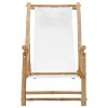 Cadeira de terraço em bambu e lona branco nata - Image 2
