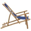Cadeira de terraço de bambu e lona azul-marinho - Image 3