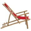 Cadeira de terraço de bambu e lona vermelho - Image 3
