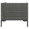 3 pcs conj. lounge jardim vime PE semicircular cinzento-escuro - Image 8