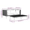 3 pcs conj. lounge jardim vime PE semicircular cinzento-escuro - Image 11