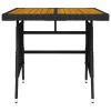 Mesa de jardim 70x70x72 cm vime PE e acácia maciça preto - Image 3