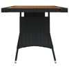 Mesa de jardim 130x70x72 cm vime PE e acácia maciça preto - Image 3