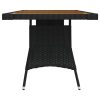 Mesa de jardim 160x70x72 cm vime PE e acácia maciça preto - Image 3