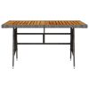 Mesa de jardim 130x70x72 cm vime PE e acácia maciça cinzento - Image 2