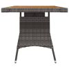 Mesa de jardim 130x70x72 cm vime PE e acácia maciça cinzento - Image 3