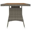 Mesa de jardim 160x70x72 cm vime PE e acácia maciça cinzento - Image 3