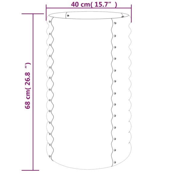 Vaso/floreira de jardim aço revestido a pó 40x40x68 cm verde - Image 4
