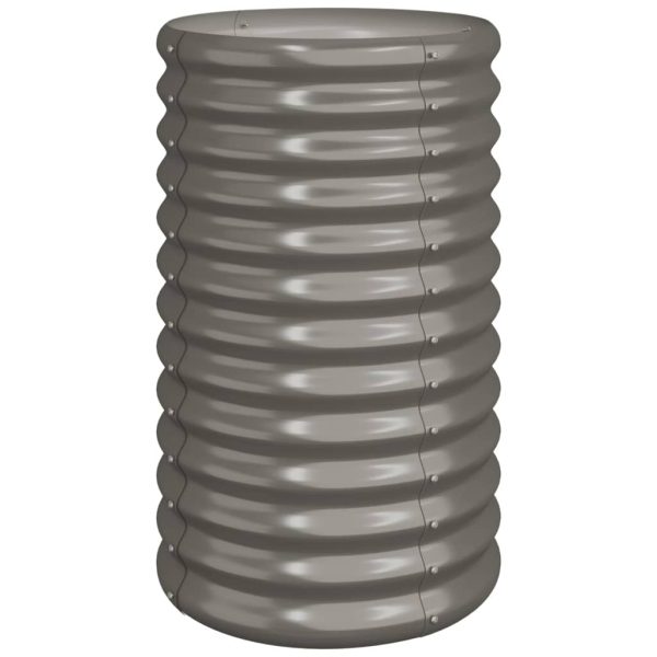 Vaso/floreira de jardim aço revestido a pó 40x40x68 cm cinza - Image 2