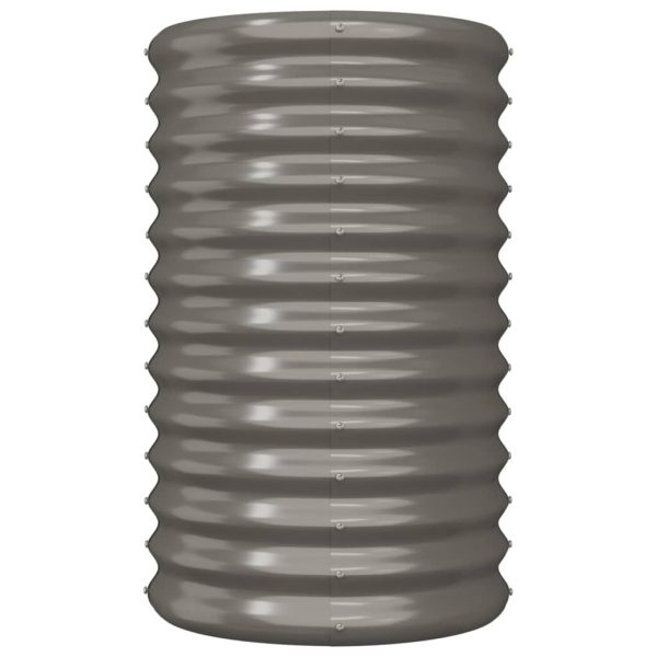 Vaso/floreira de jardim aço revestido a pó 40x40x68 cm cinza - Image 3
