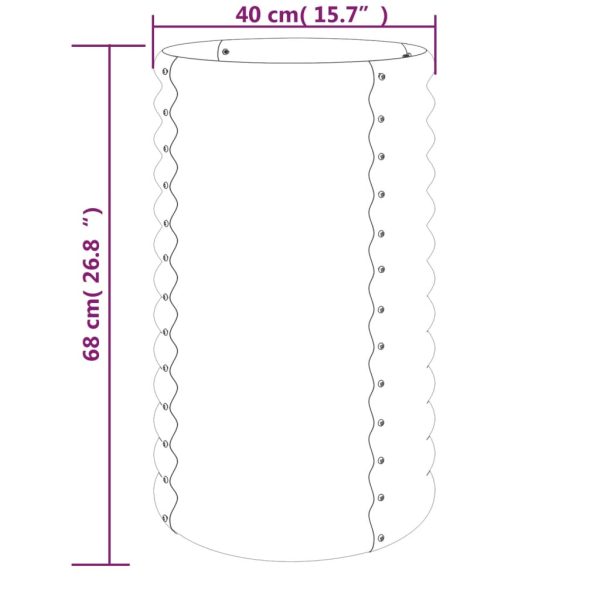 Vaso/floreira de jardim aço revestido a pó 40x40x68 cm cinza - Image 4