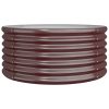 Vaso/floreira de jardim aço revestido a pó 80x80x36 cm castanho - Image 2